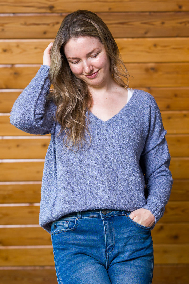 My Cozy Fuzzy Teddy Sweater (Soft Blue)