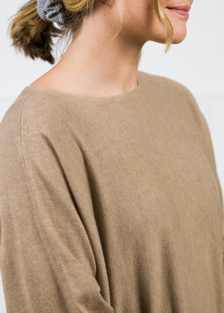 Meo Oversized Button Sweater (Taupe)