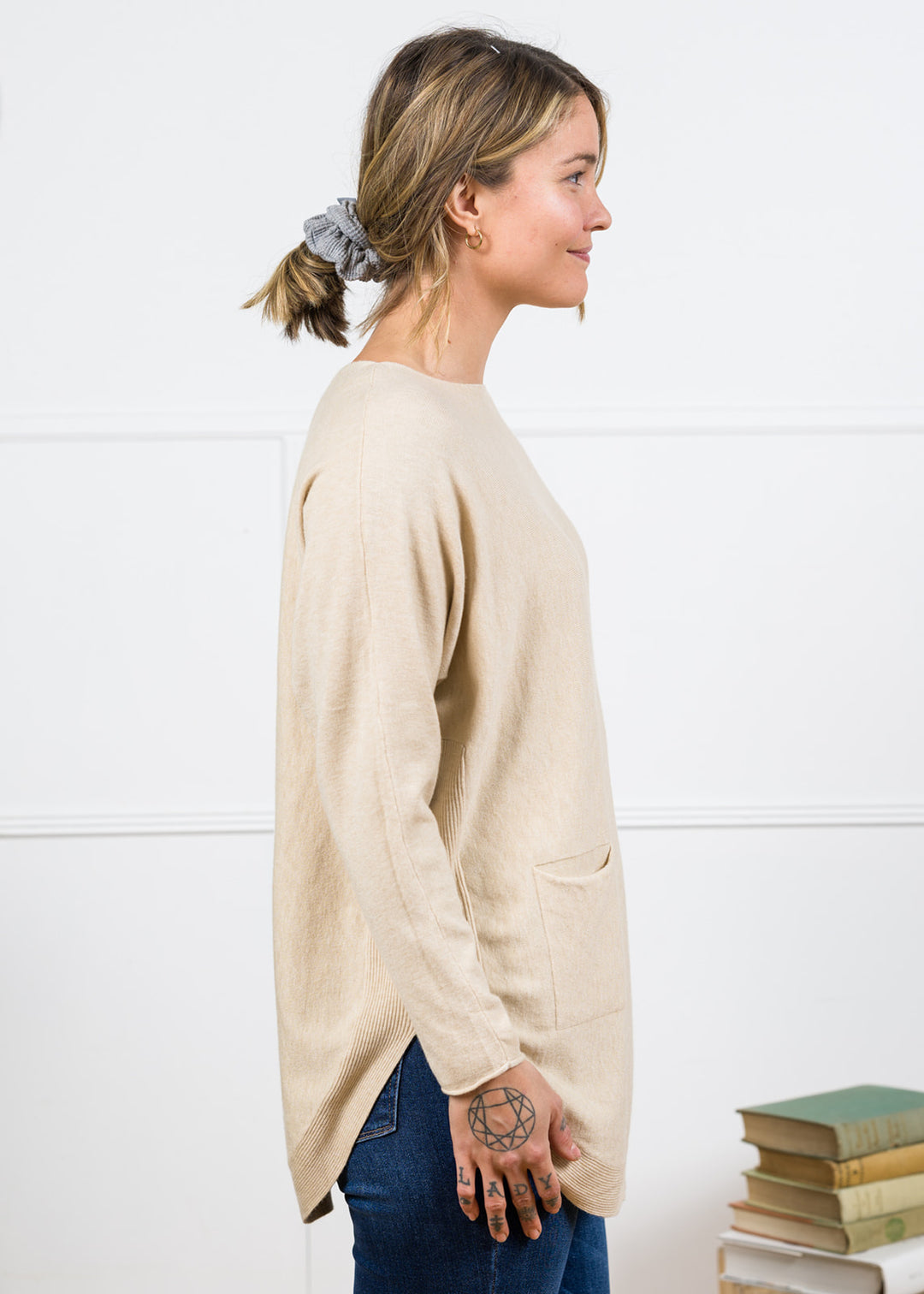 Meo Oversized Button Sweater (Beige)