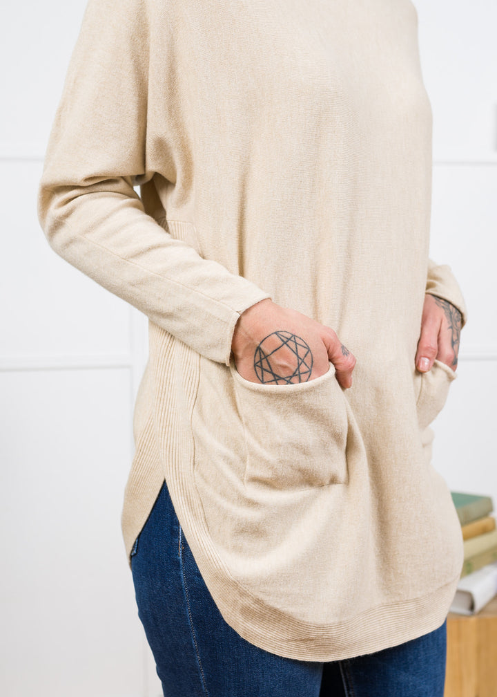 Meo Oversized Button Sweater (Beige)