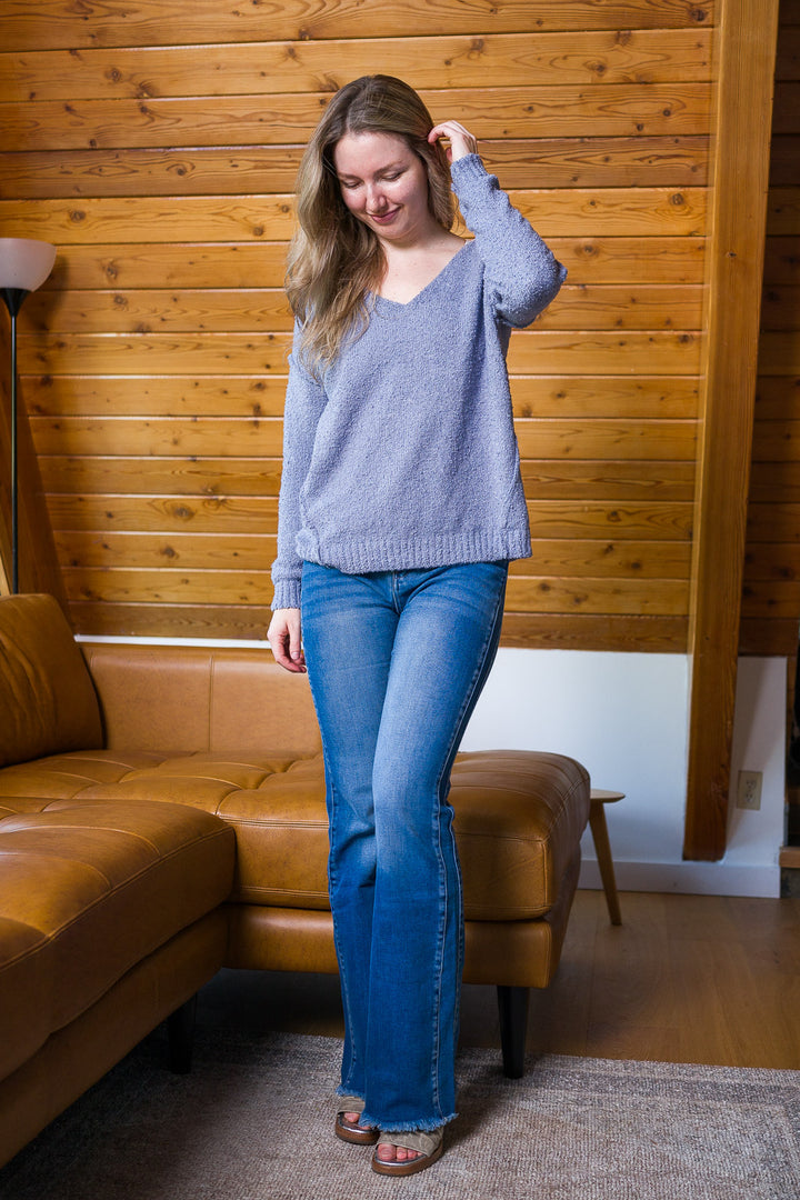 My Cozy Fuzzy Teddy Sweater (Soft Blue)