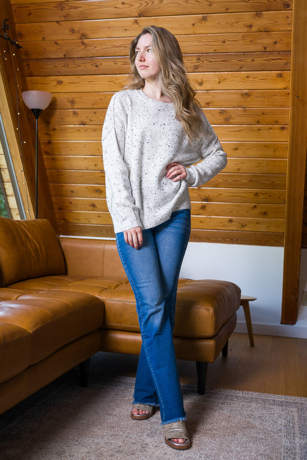 My Cozy Oversized Speckled Sweater (Ivory)