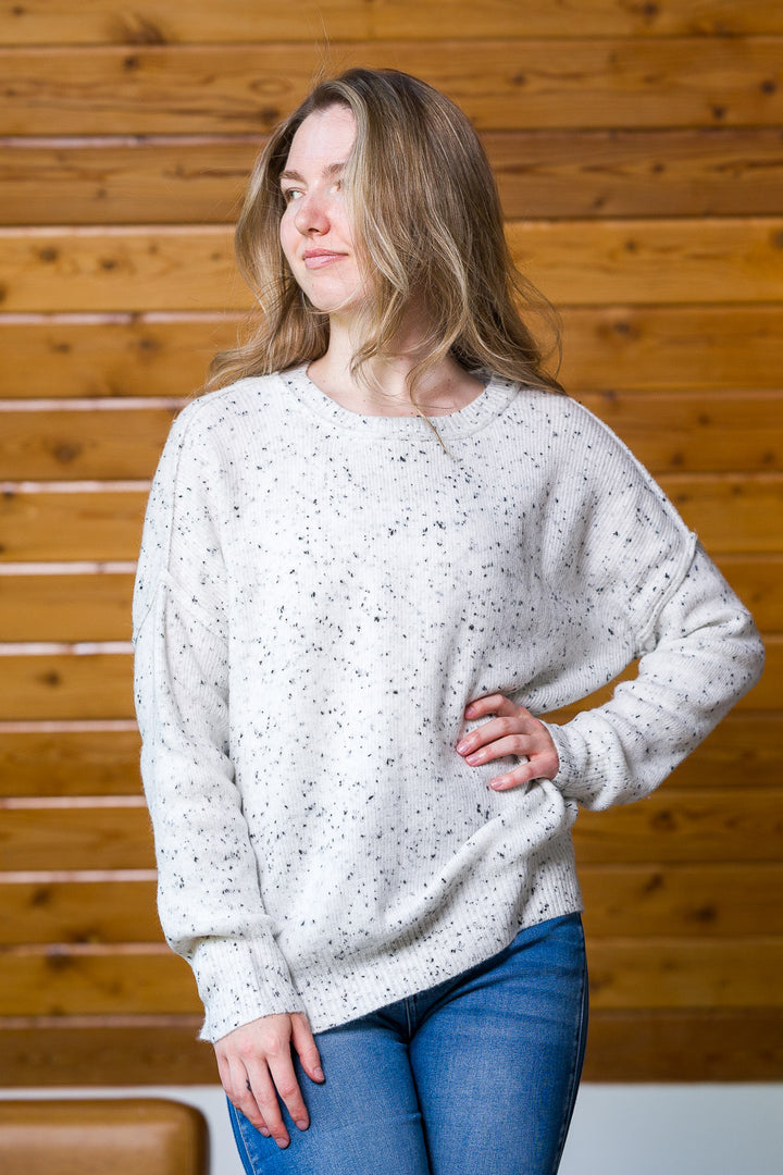 My Cozy Oversized Speckled Sweater (Ivory)