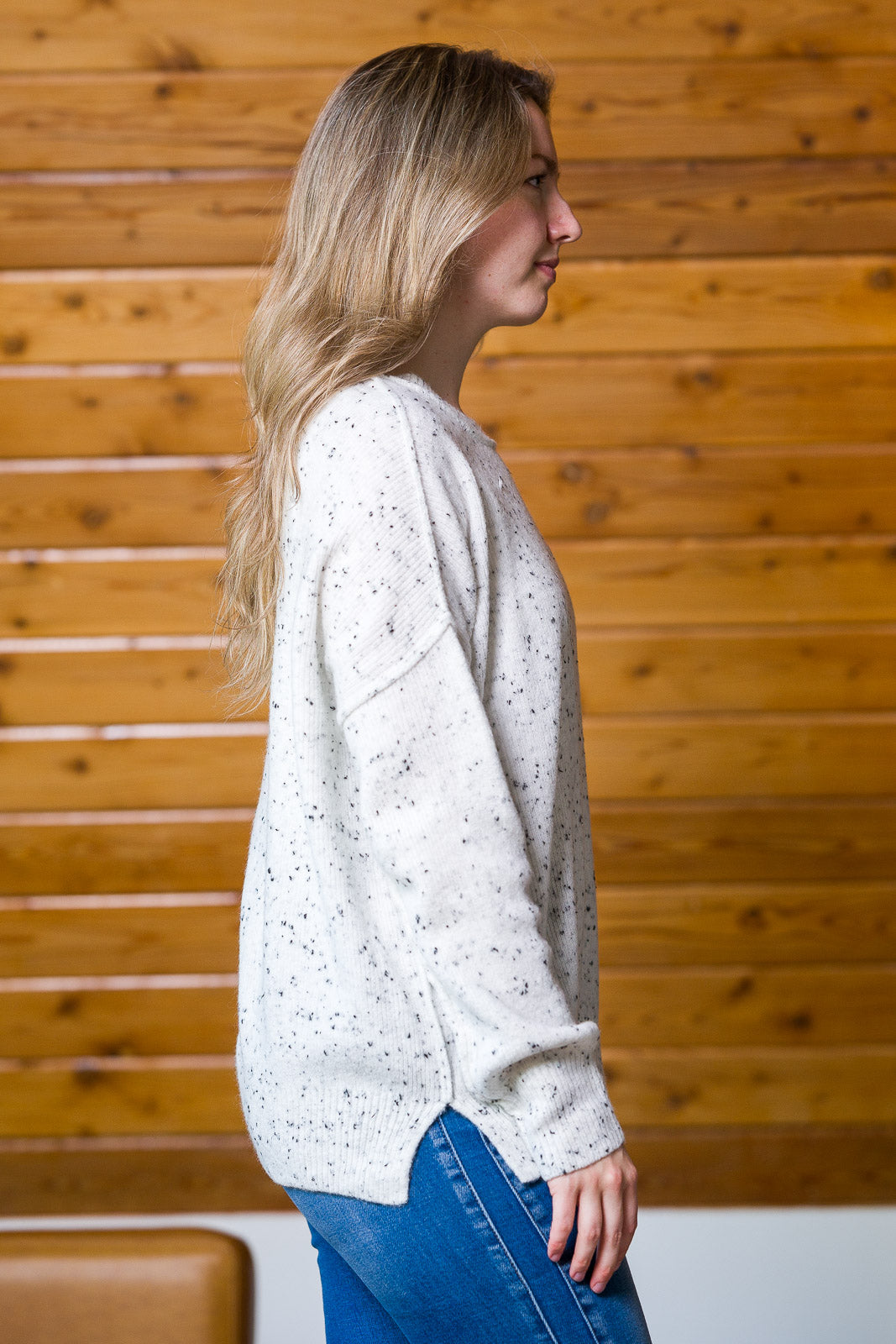 My Cozy Oversized Speckled Sweater (Ivory)