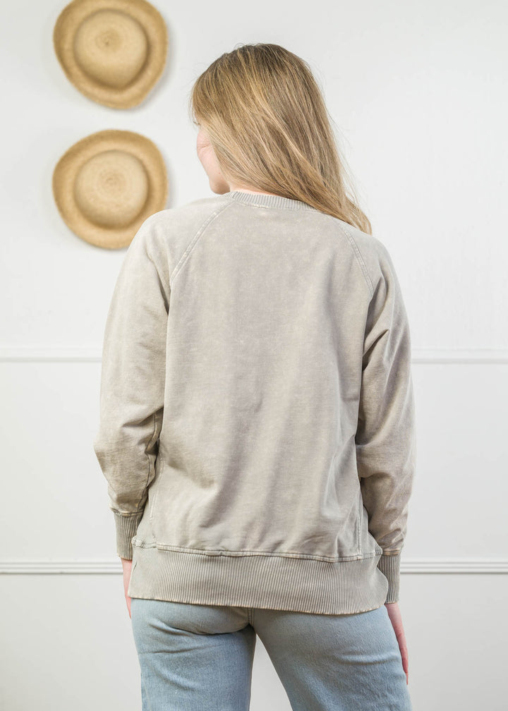 Zen Mineral Wash Sweatshirt (Sleet Grey)