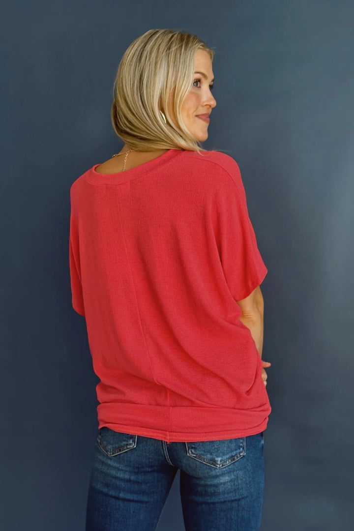Jolie Slouchy Dolman Tee (Berry)
