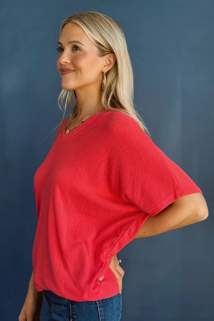 Jolie Slouchy Dolman Tee (Berry)