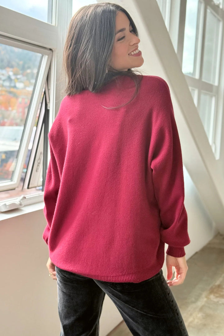 Zen Soft Knit Sweater (Cabernet)
