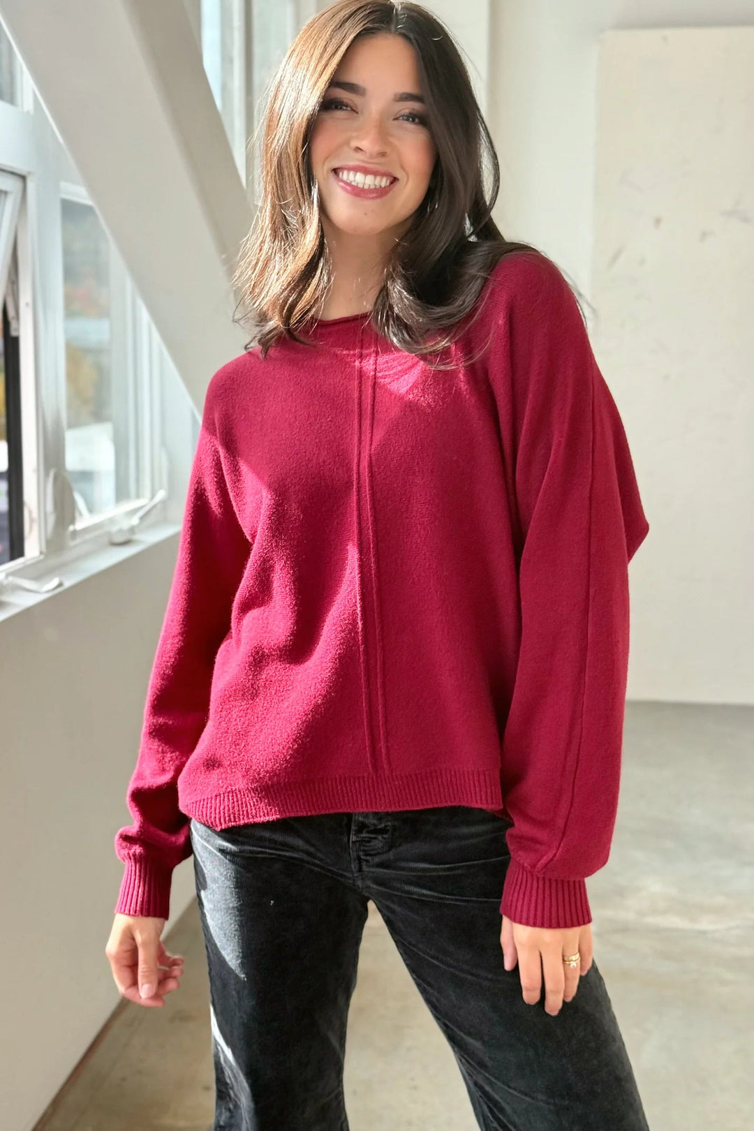 Zen Soft Knit Sweater (Cabernet)