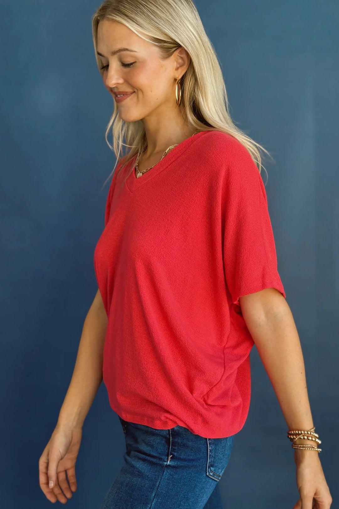 Jolie Slouchy Dolman Tee (Berry)