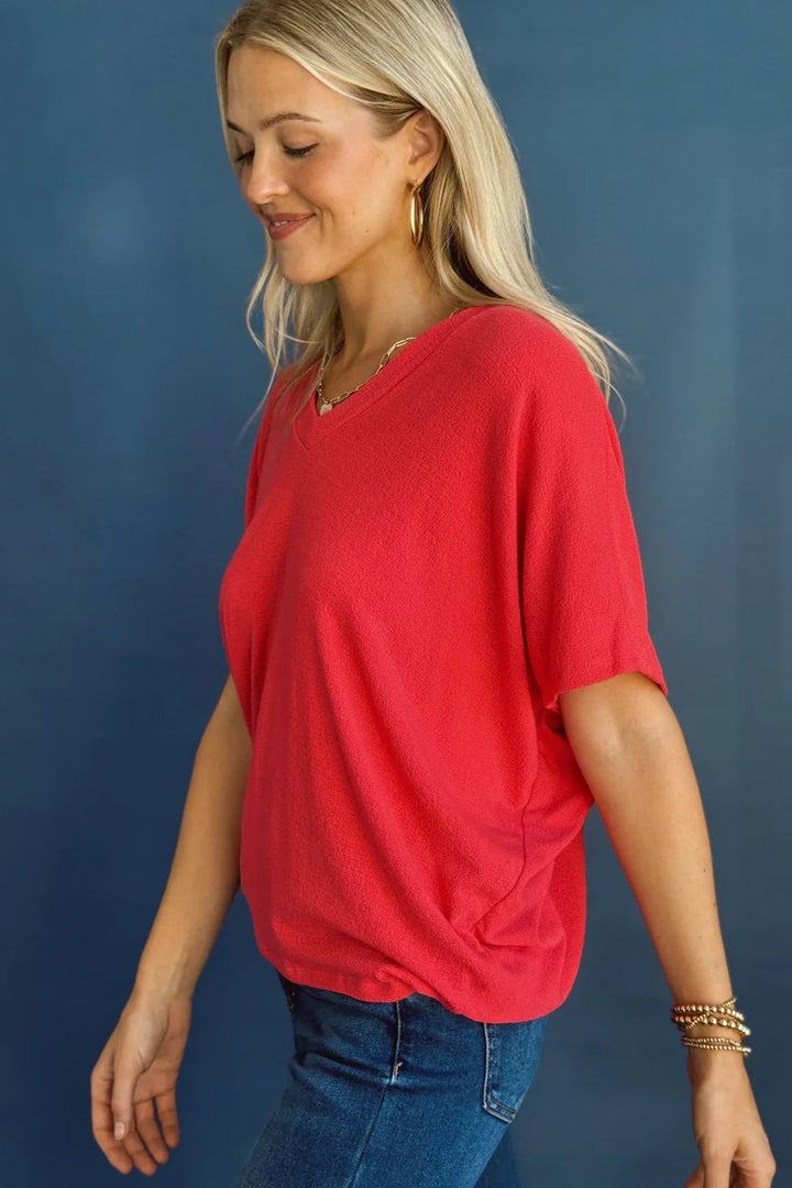 Jolie Slouchy Dolman Tee (Berry)