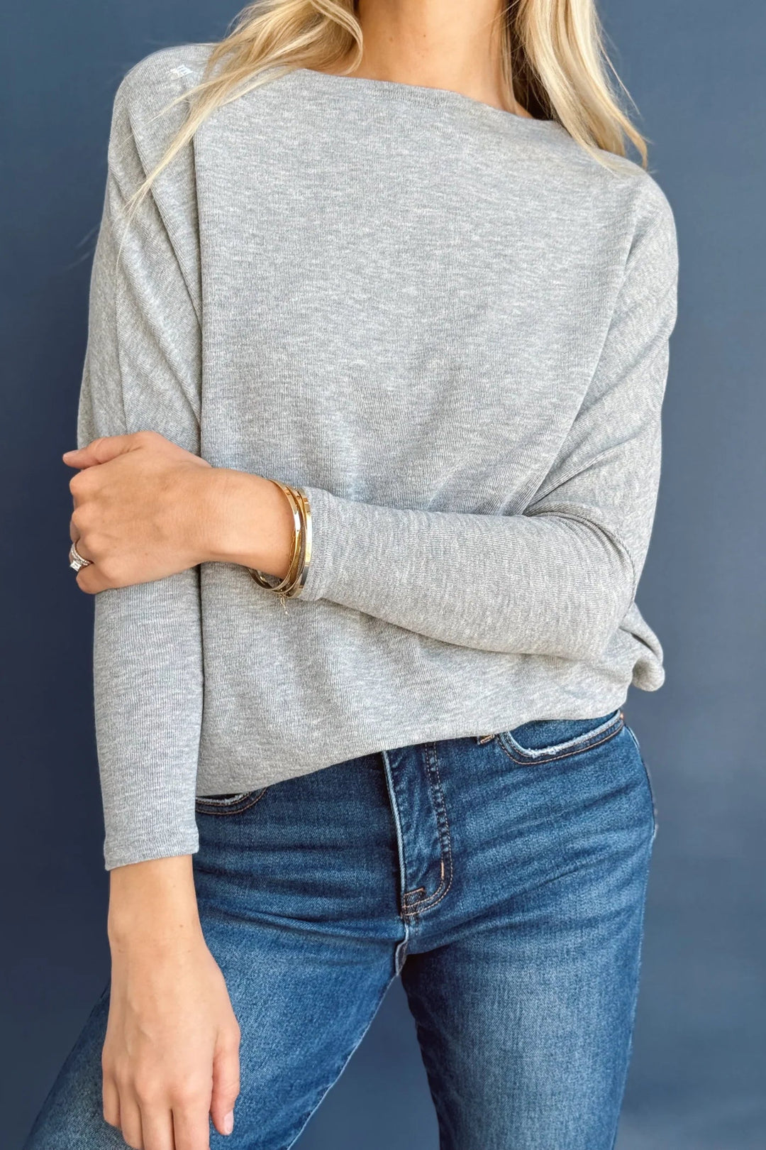 Jolie All Day Slouch Top (Heather Grey)