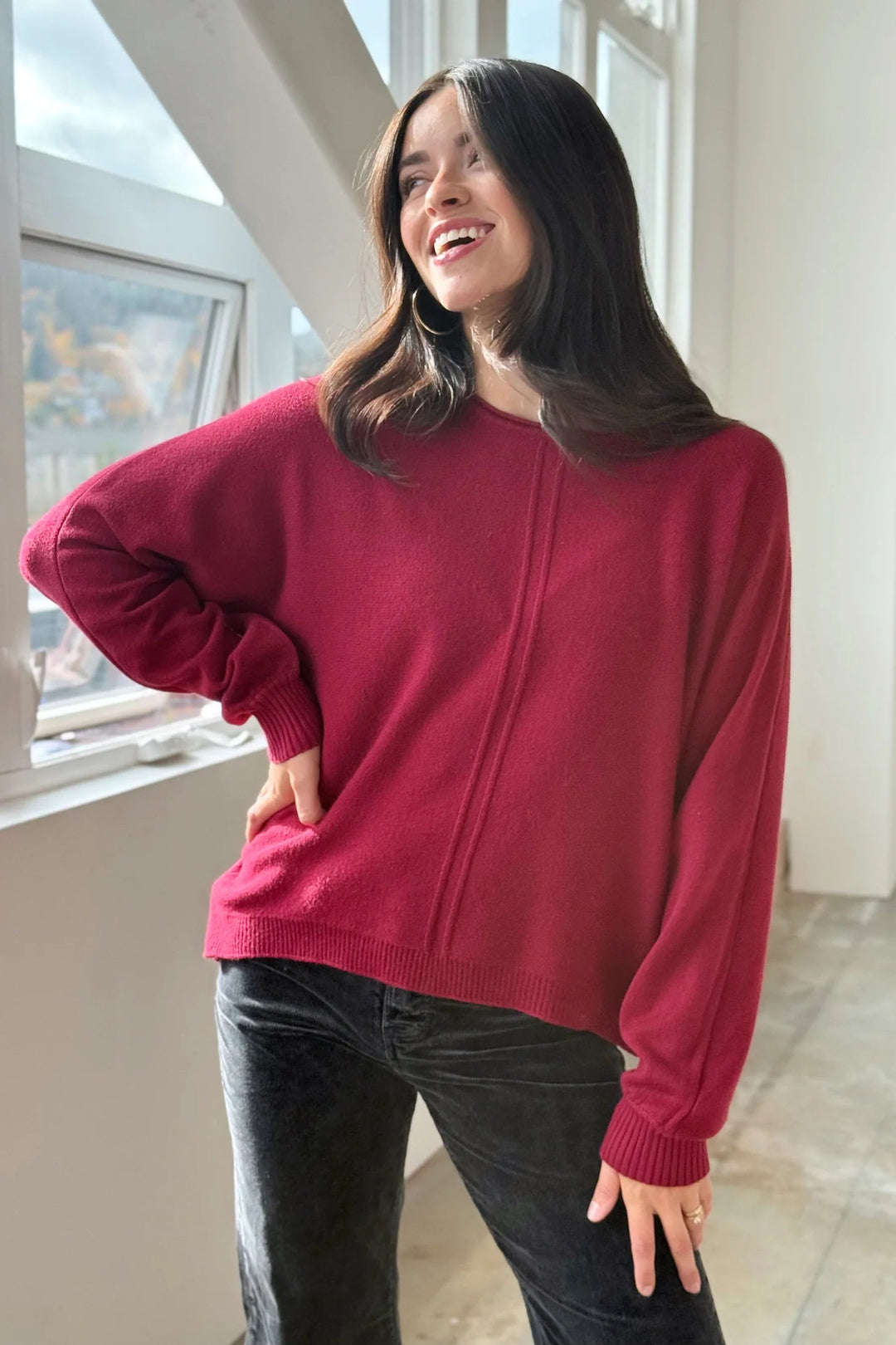 Zen Soft Knit Sweater (Cabernet)