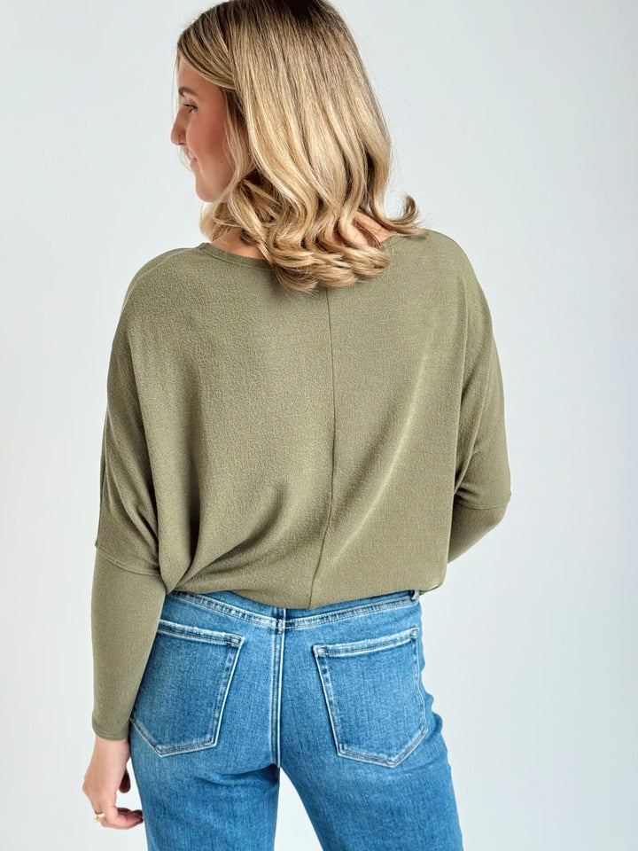 Jolie All Day Slouch Top (Olive)