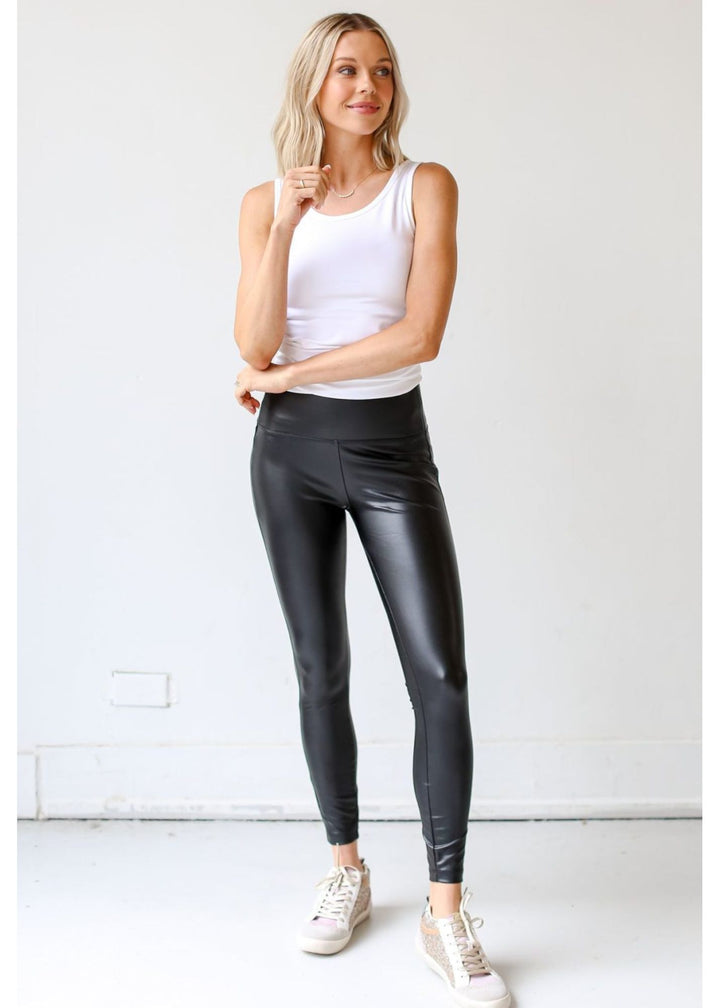 Zen High Rise Leather Legging (Black)