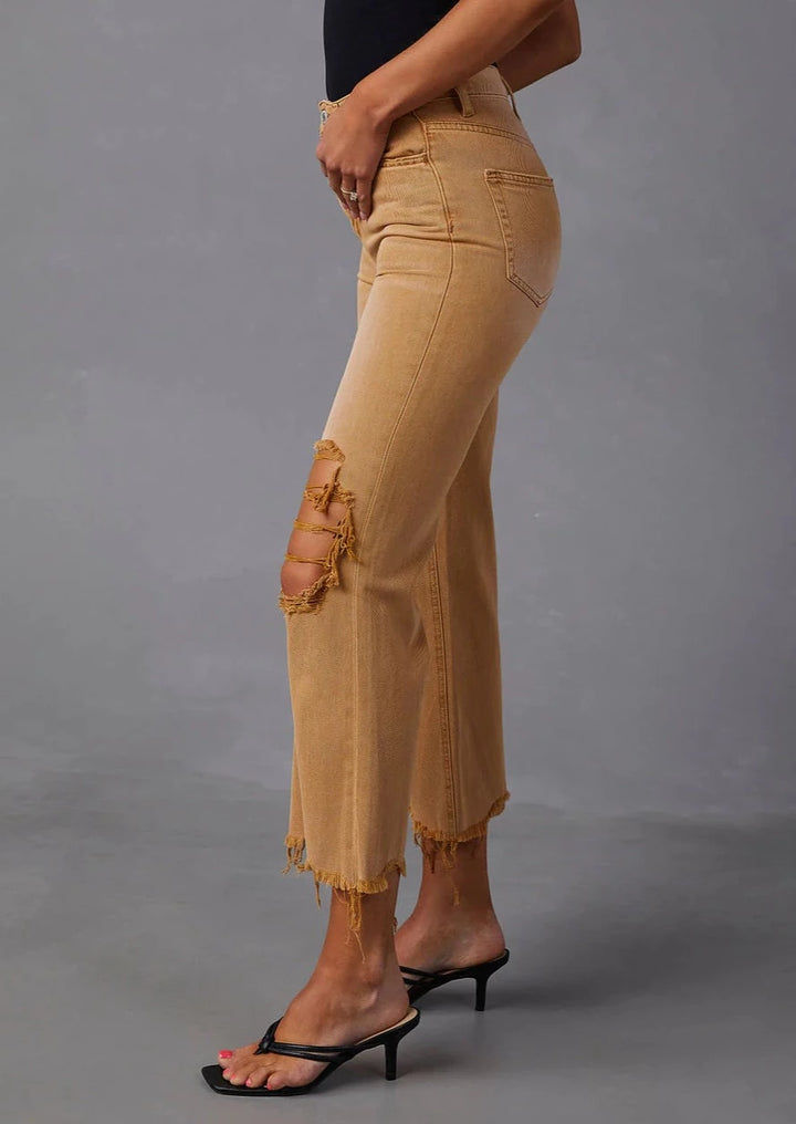 Vervet California Distressed Jean (Khaki)