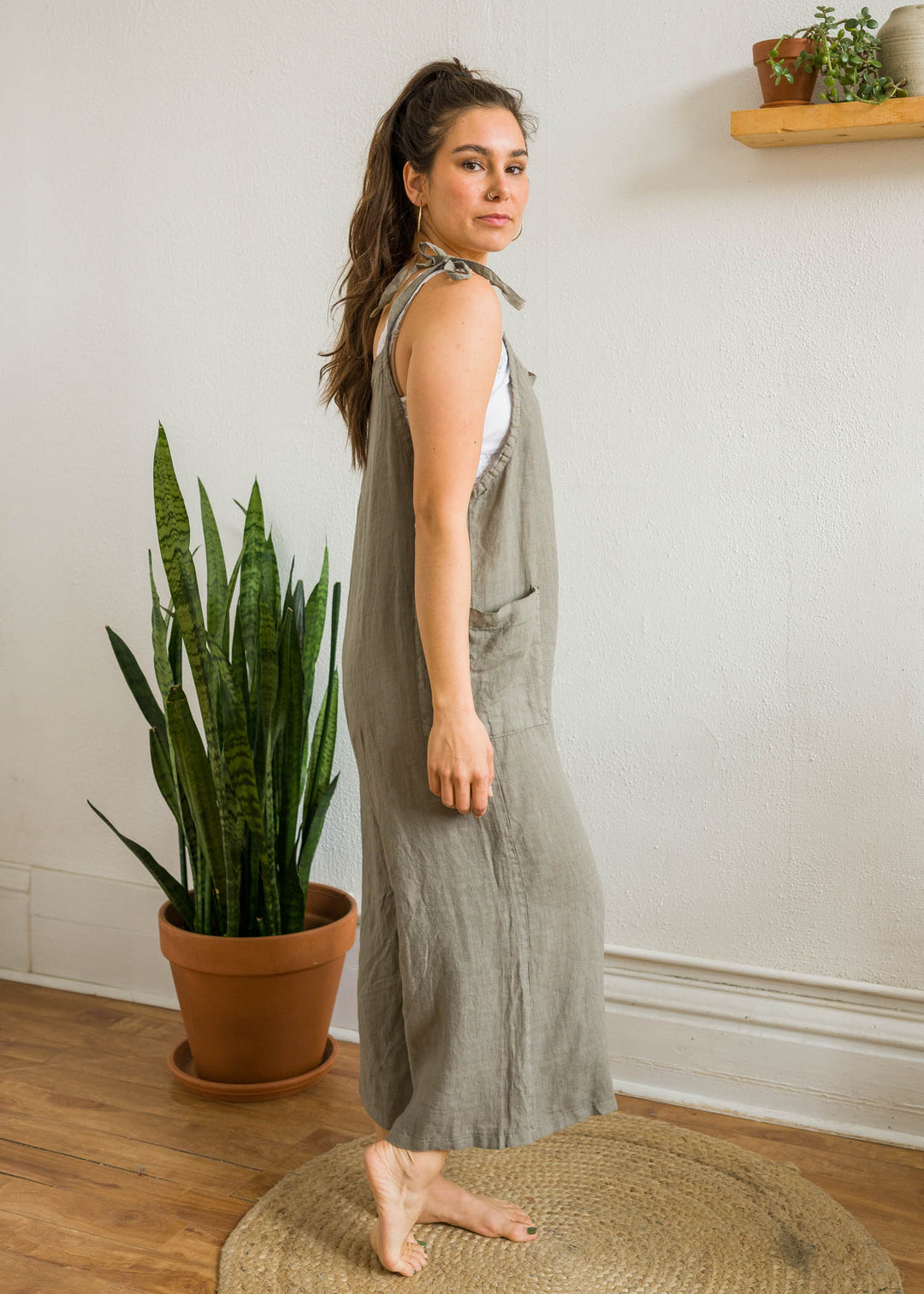 Lighter Days Linen Jumpsuit (Taupe)