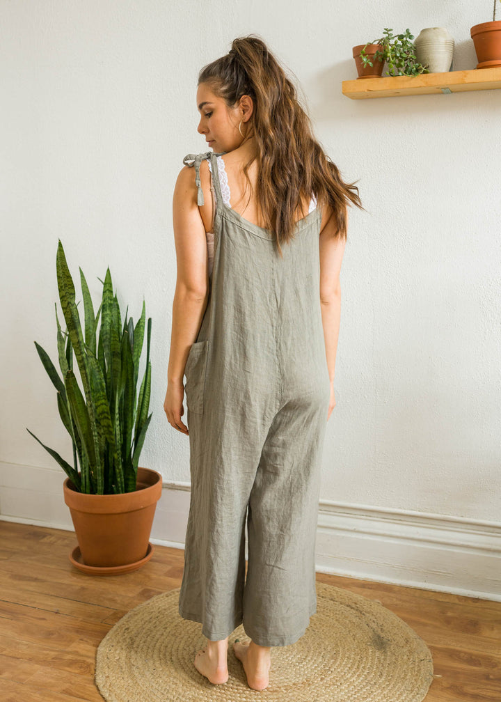 Lighter Days Linen Jumpsuit (Taupe)