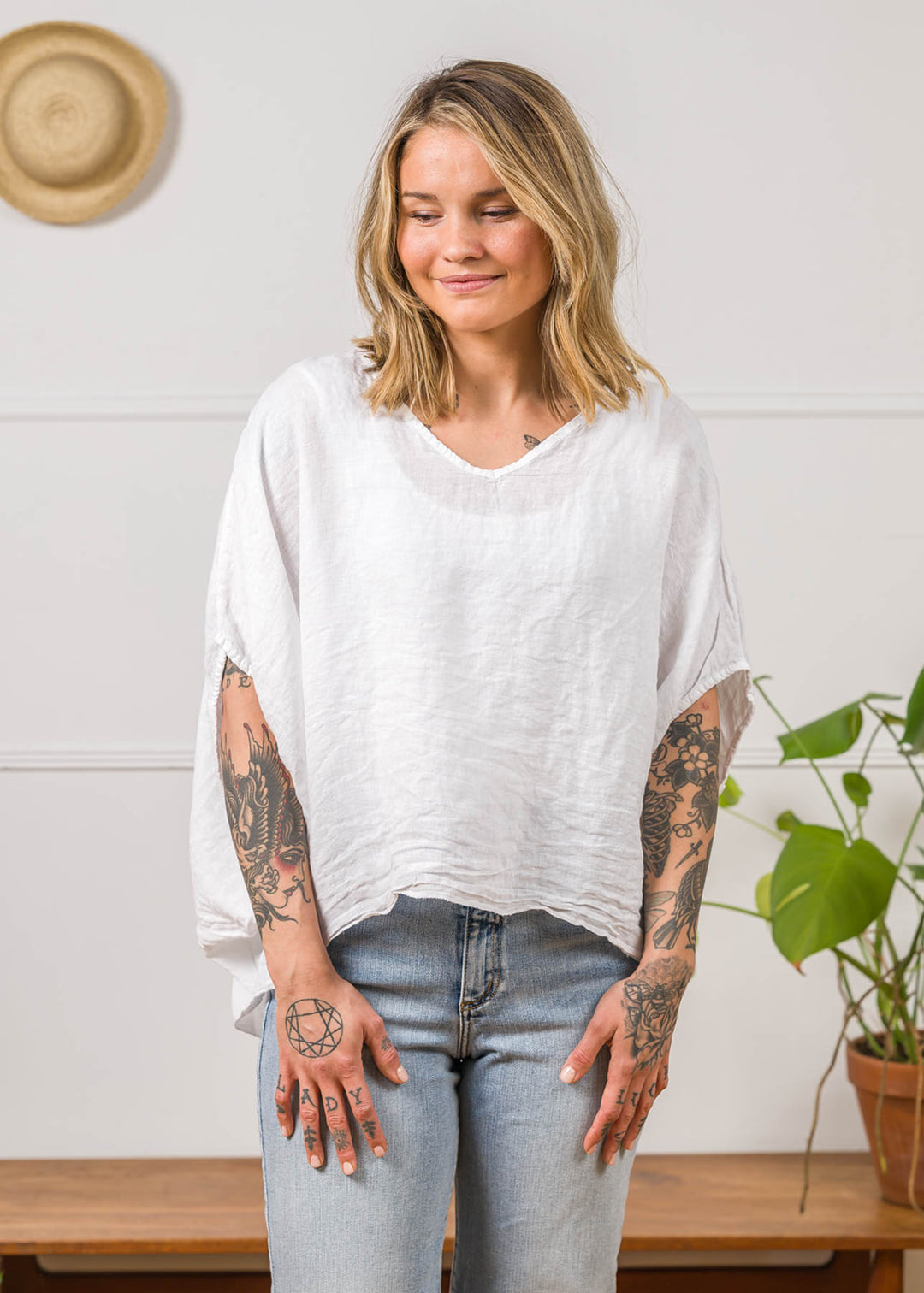 Meo Linen Cortina Tee (White)