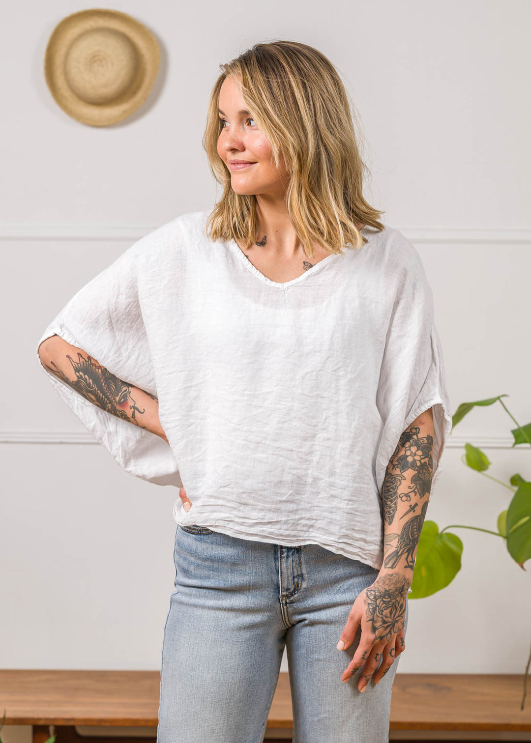 Meo Linen Cortina Tee (White)