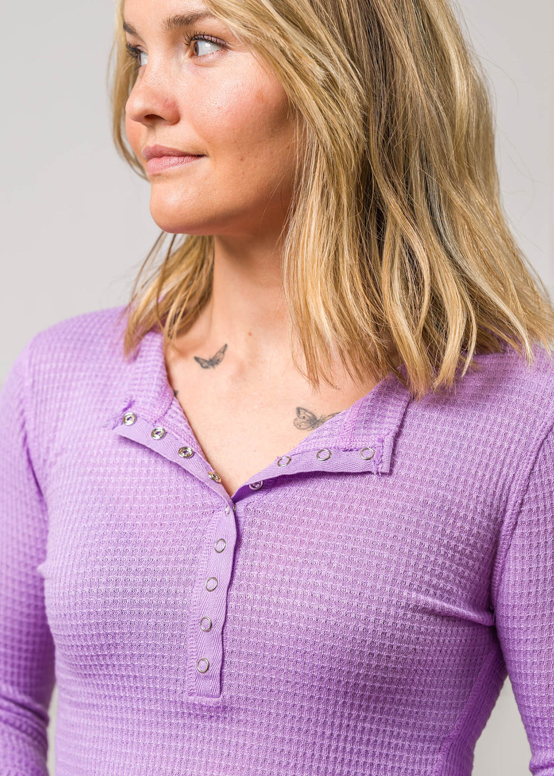 Zen Waffle Long Sleeve Shirt (Lavender)