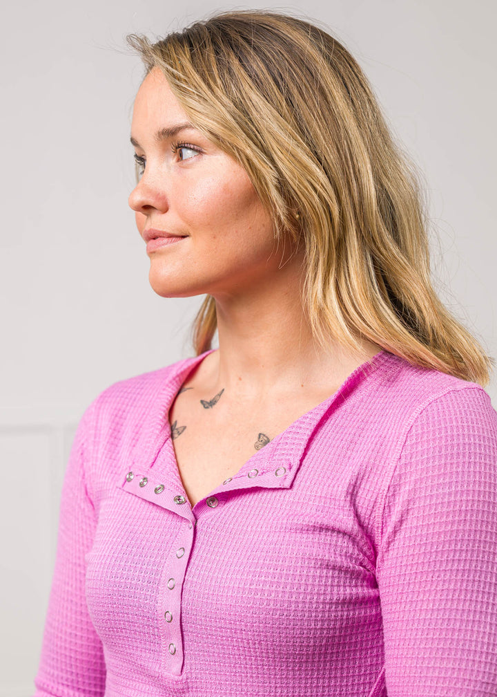 Zen Waffle Long Sleeve Shirt (Mauve)