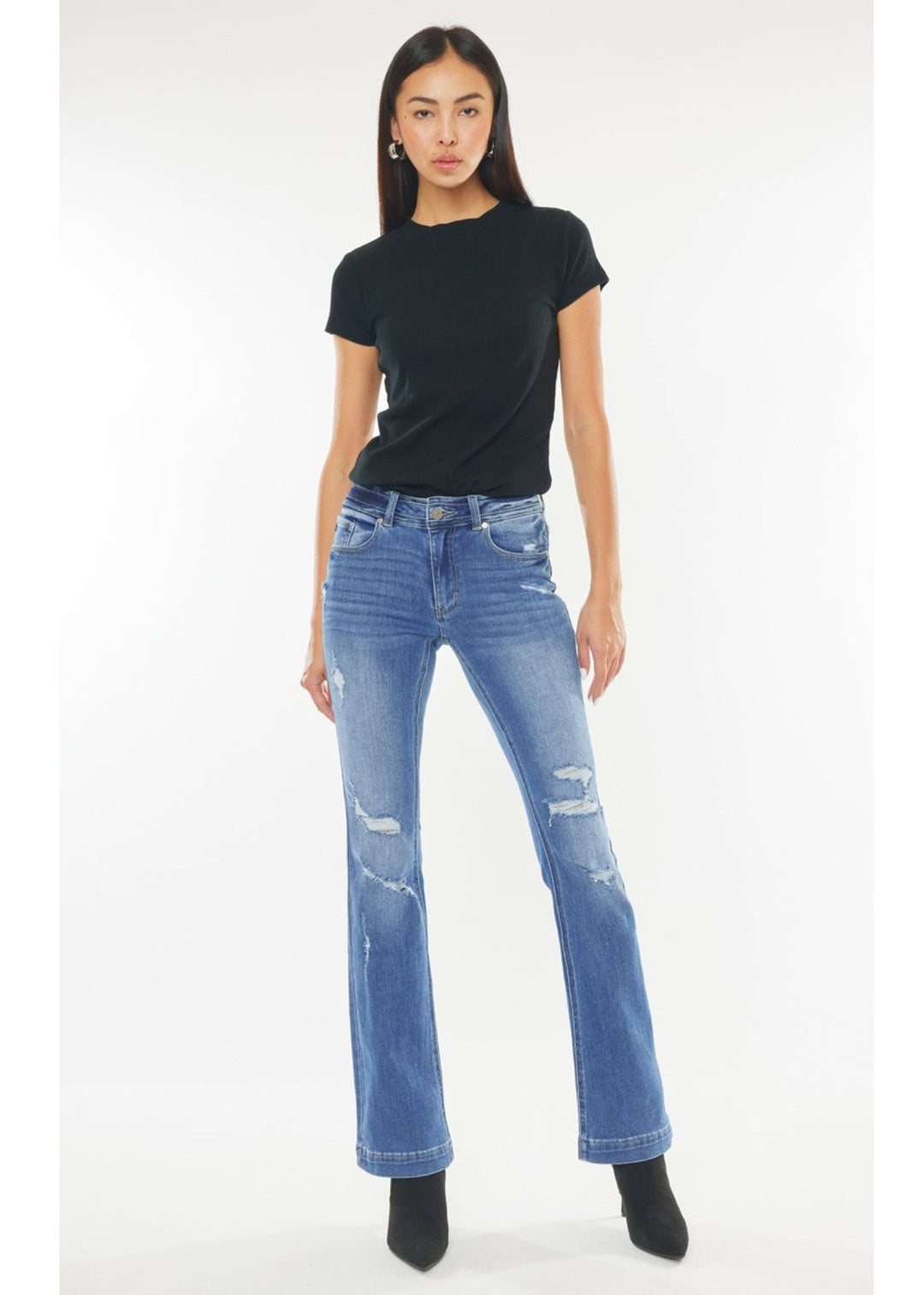 Kancan Distressed Bootcut Jean