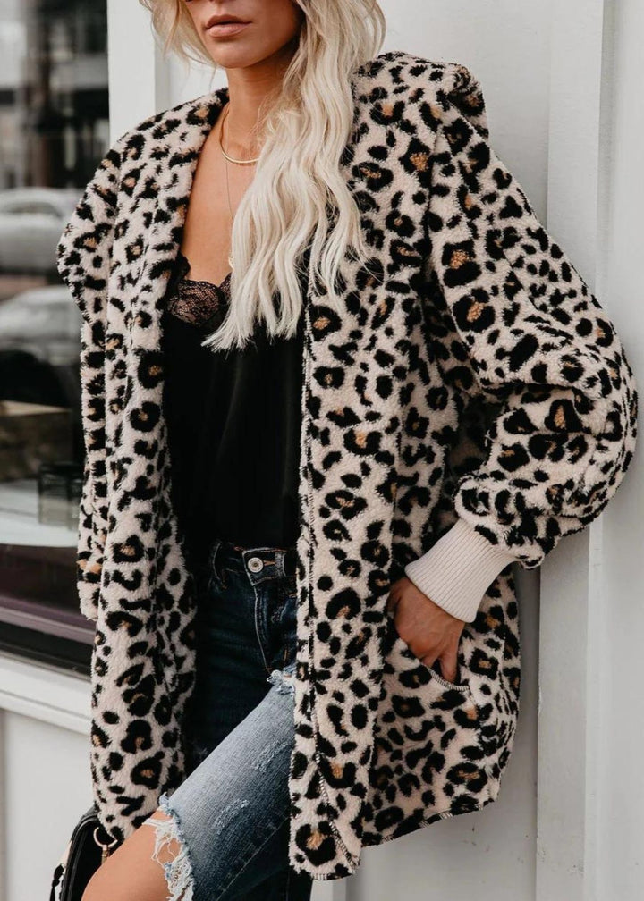 Coziest yet pocketed cardigan in Leopard by Vibe Apparel Canada