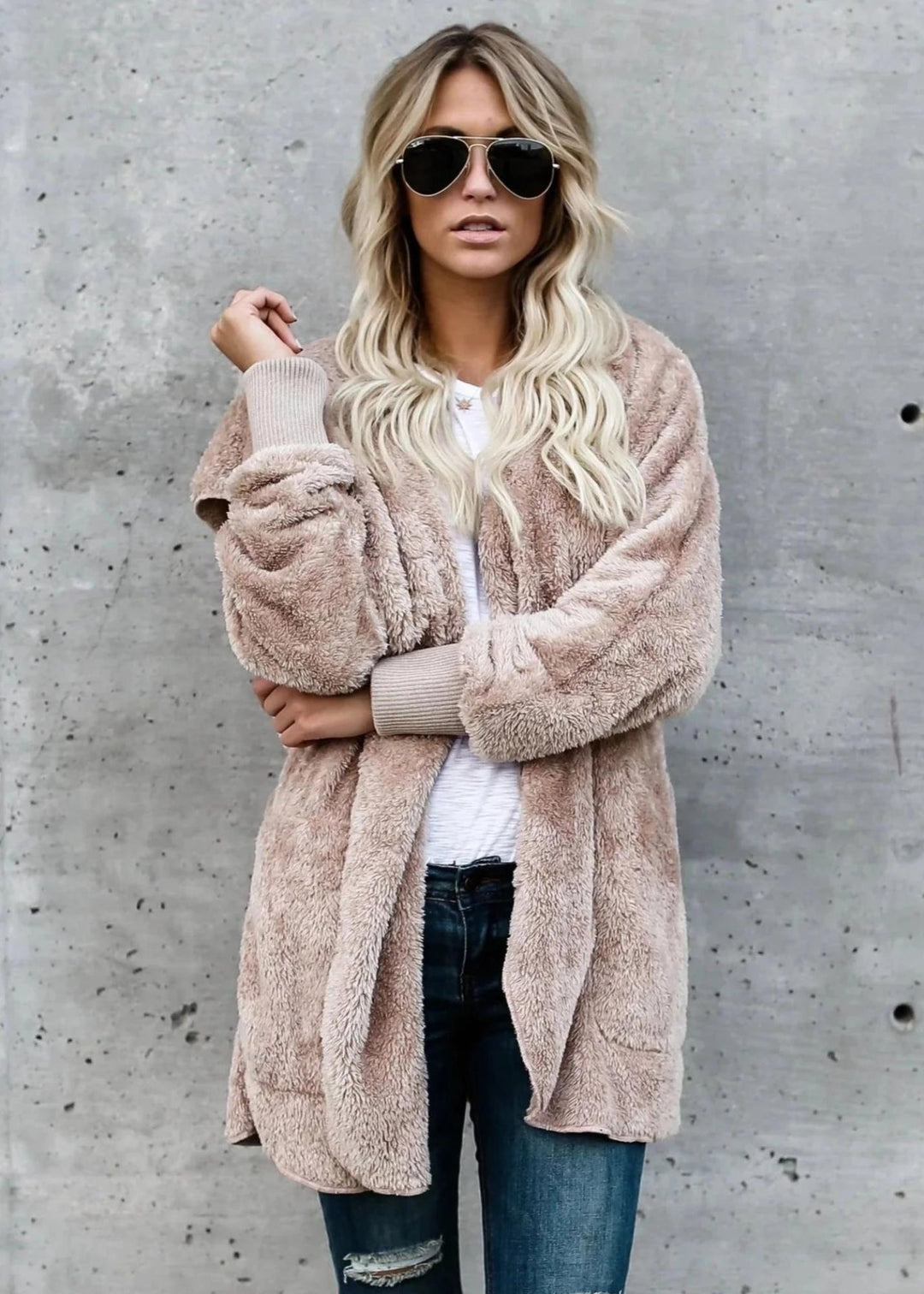 Coziest cardi yet in Taupe by Vibe Apparel