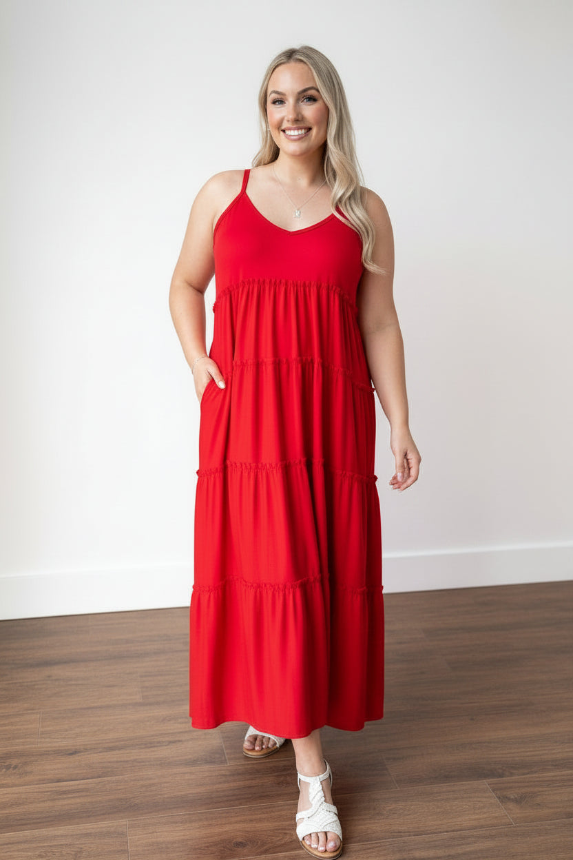 Zen Pocket Maxi Dress (Ruby)