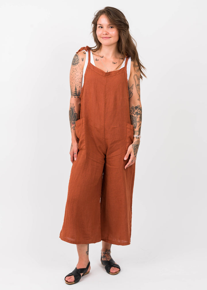 Meo Linen Lighter Days Jumpsuit (Rust)