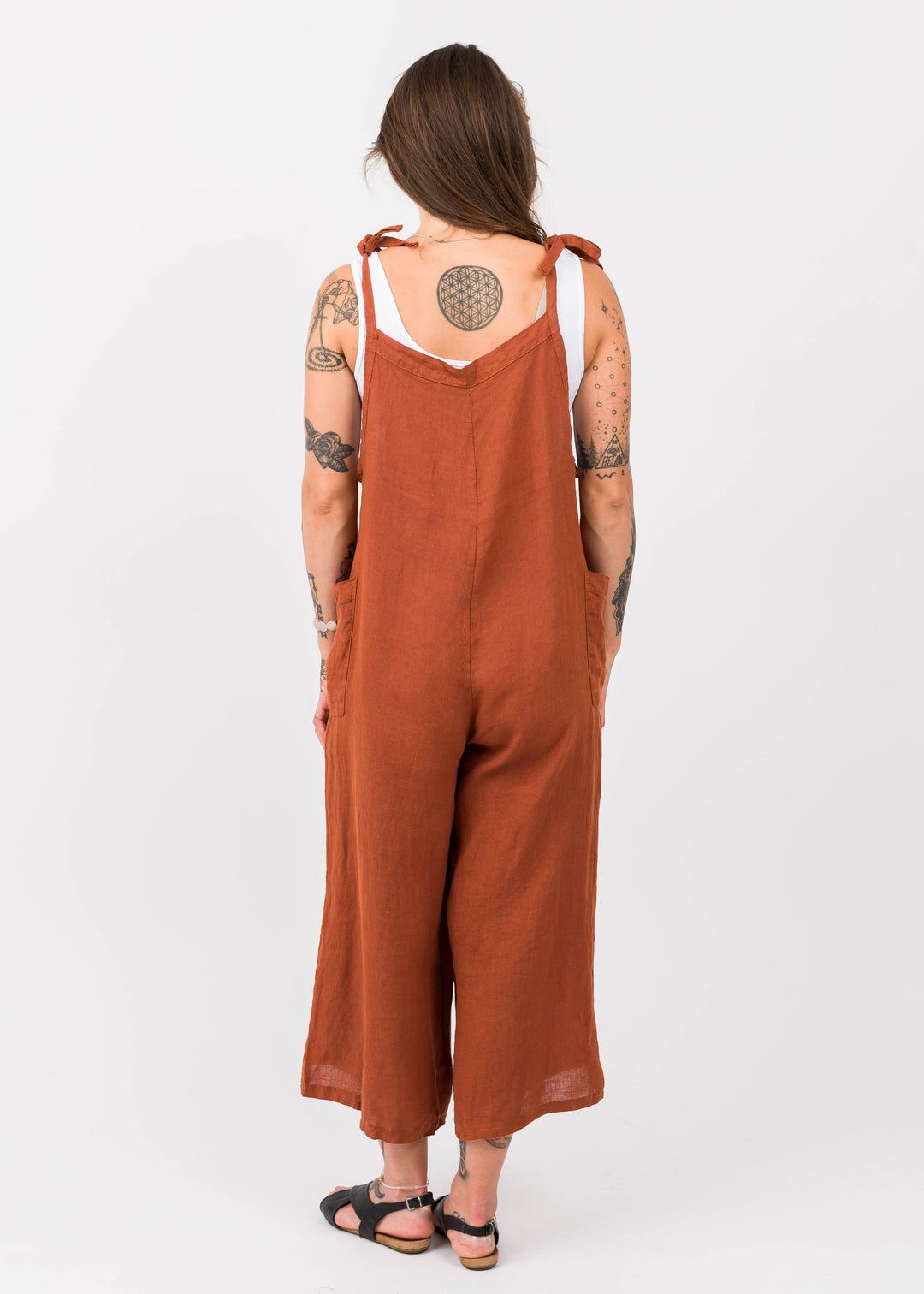 Meo Linen Lighter Days Jumpsuit (Rust)