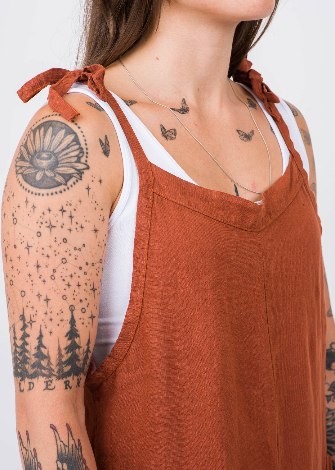 Meo Linen Lighter Days Jumpsuit (Rust)