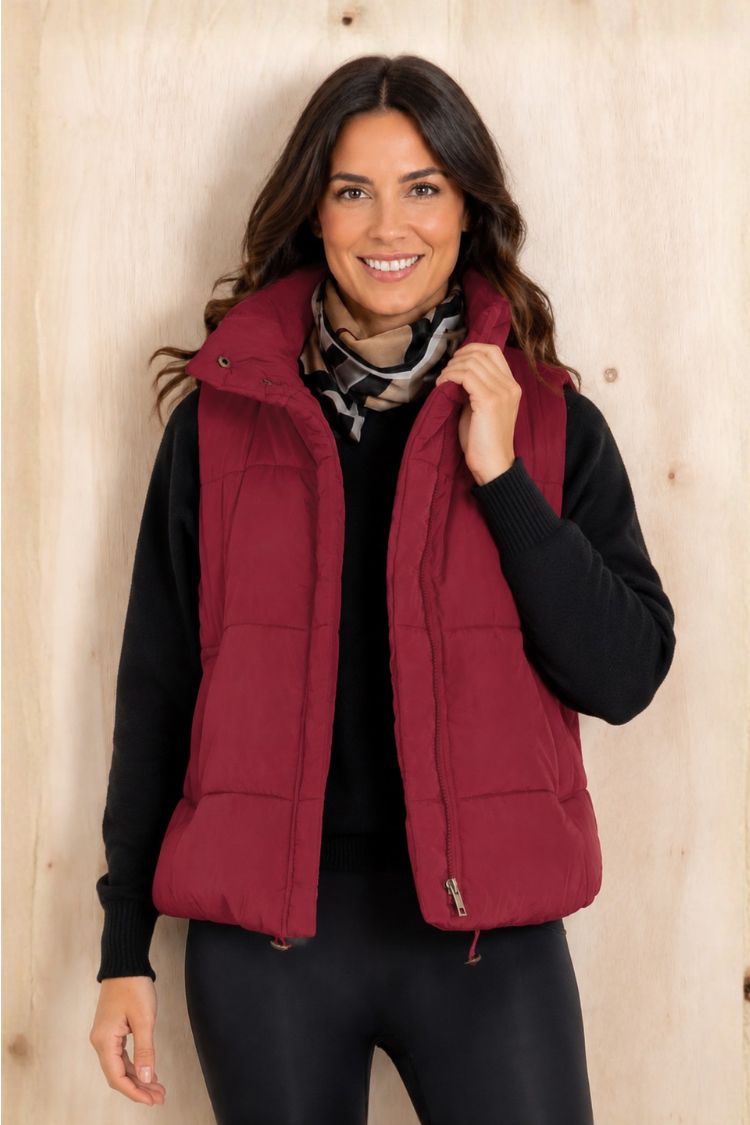 Zen Puffer Vest (Burgundy)