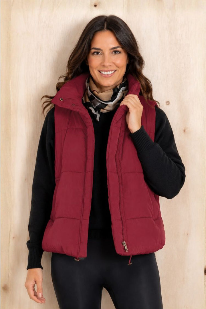 Zen Puffer Vest (Burgundy)