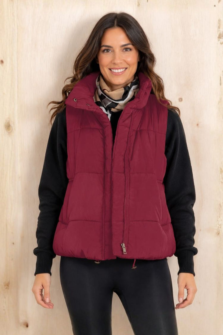 Zen Puffer Vest (Burgundy)