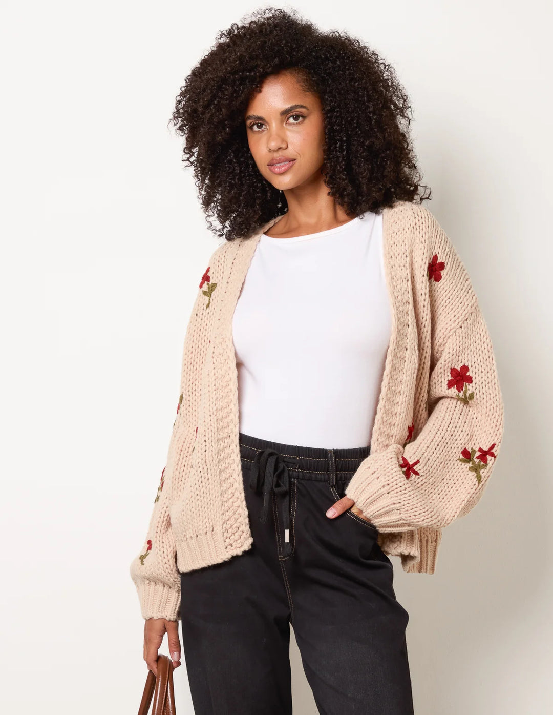 My Cozy Wildflower Knit Cardigan (Camel)