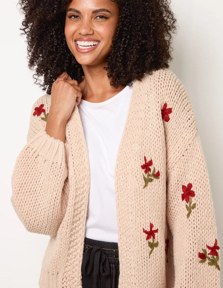 My Cozy Wildflower Knit Cardigan (Camel)