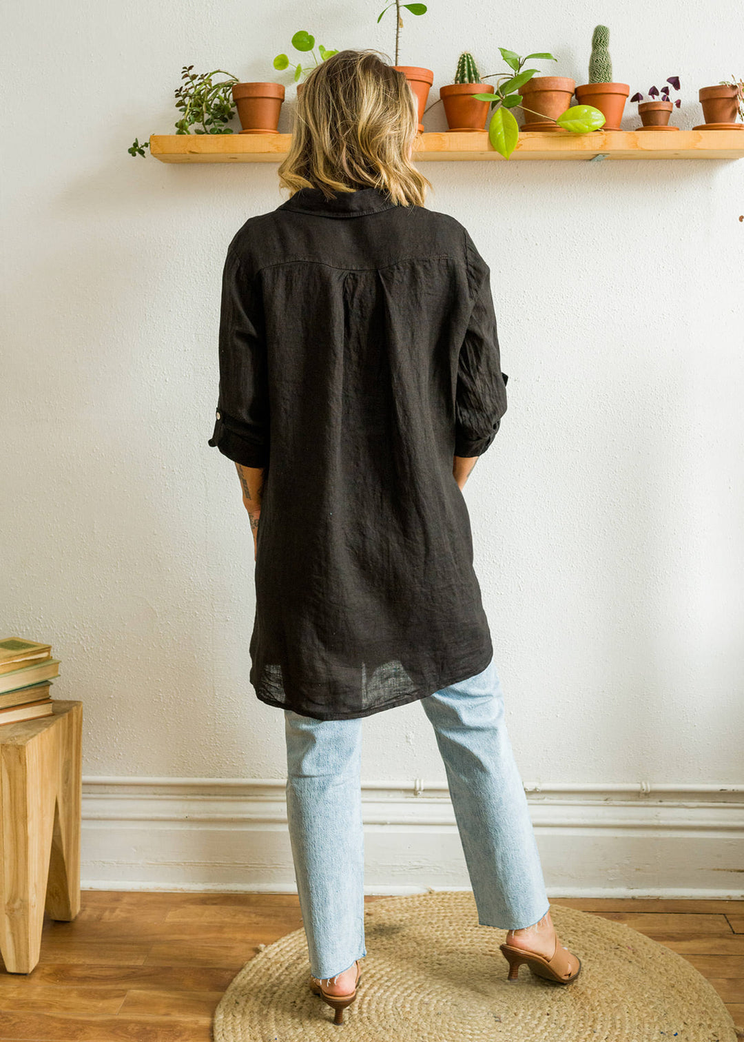 Meo Linen Florence Cardigan (Black)