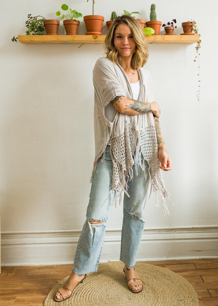 My Cozy Crochet Cardigan (Beige)