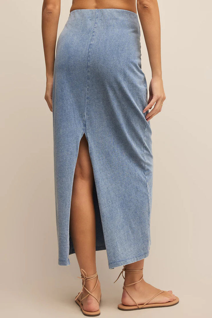 Z Supply Jersey Denim Midi Skirt