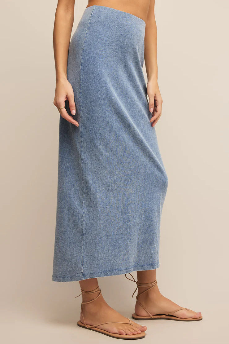 Z Supply Jersey Denim Midi Skirt