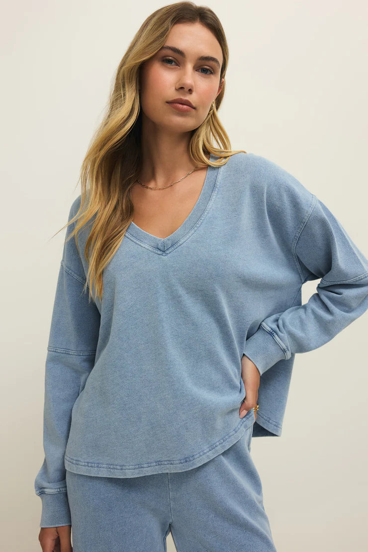 Z Supply Delphine V Neck Sweatshirt