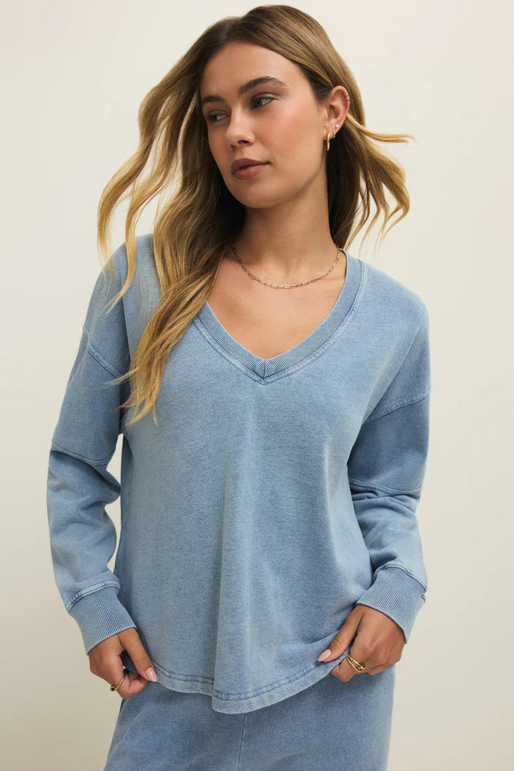 Z Supply Delphine V Neck Sweatshirt