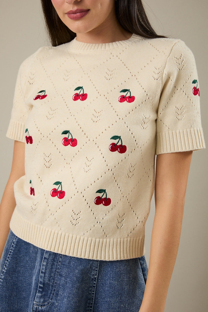 Sunday Edition Cherry Sweater Tee