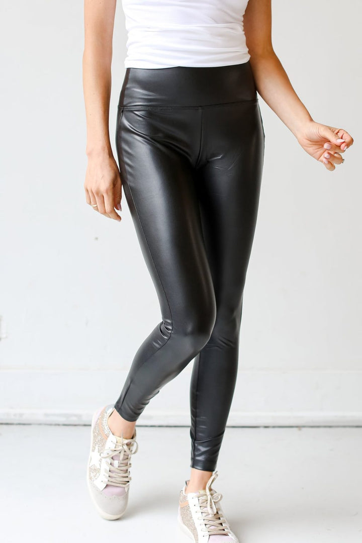 Zen High Rise Leather Legging (Black)