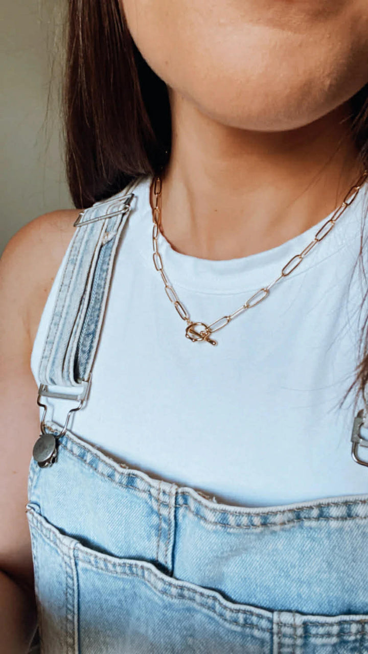 Gold Filled Paperclip Chain Necklace