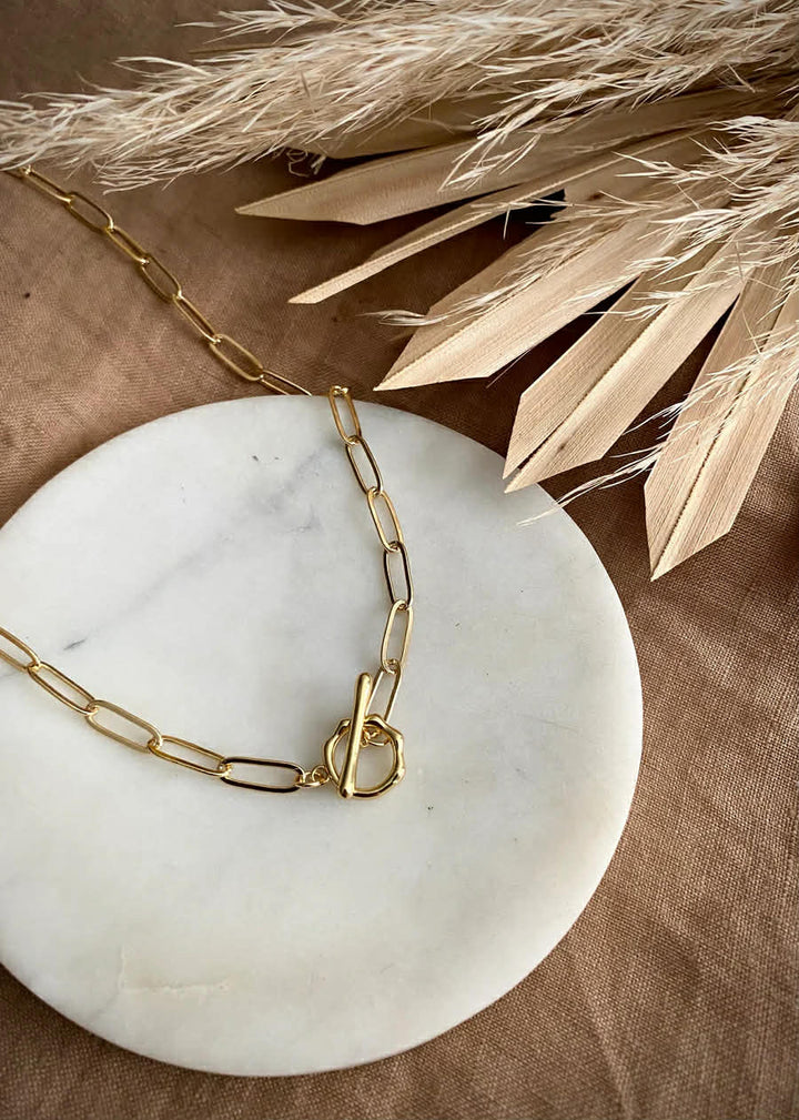 Gold Filled Paperclip Chain Necklace