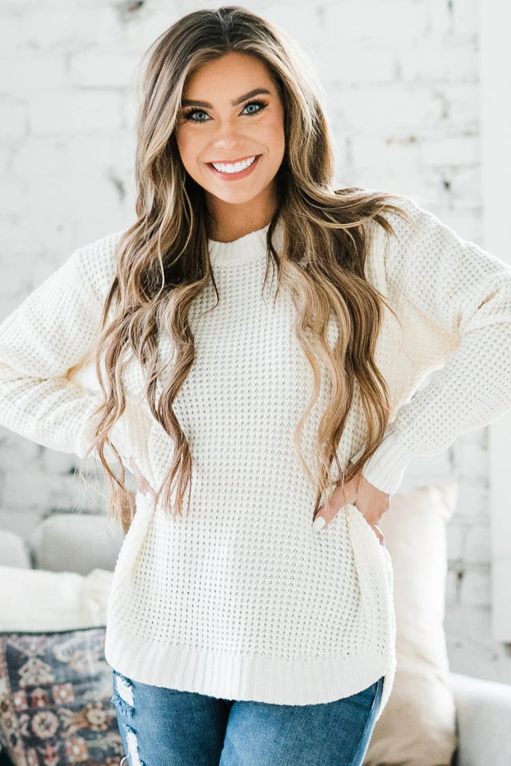 Zen Waffle Sweater (Ivory)