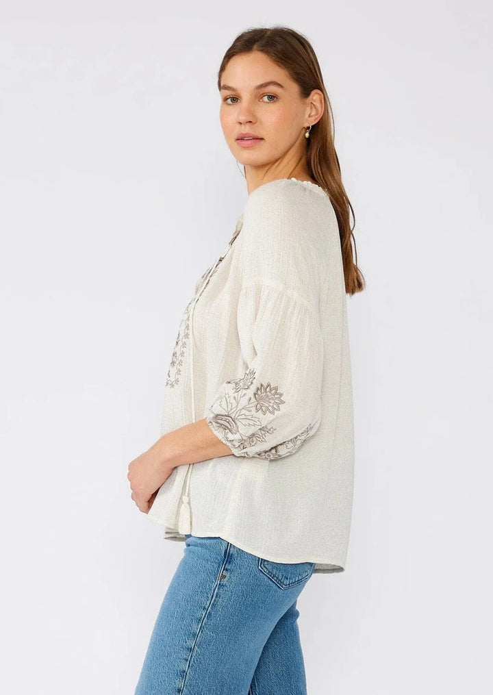 Lovestitch Embroidered Peasant Blouse